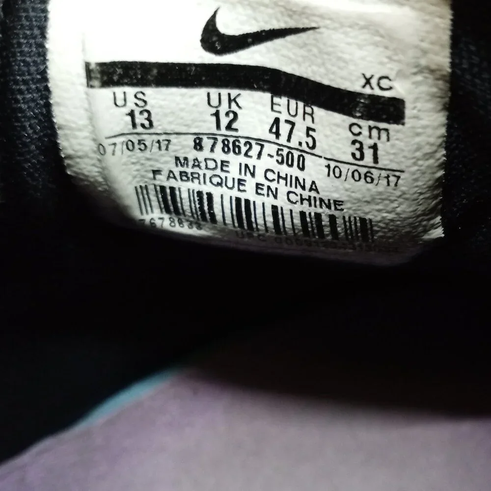 Nike PG 1 Bright Violet 2017 Purple Black White Suede Size 13 Paul George